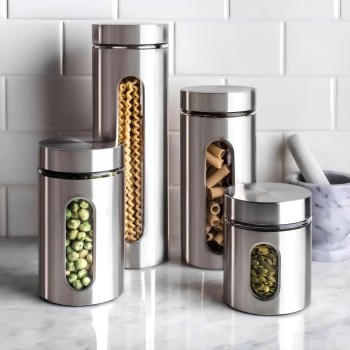 KIT DE POTES HERMÉTICOS EM AÇO INOX 10277