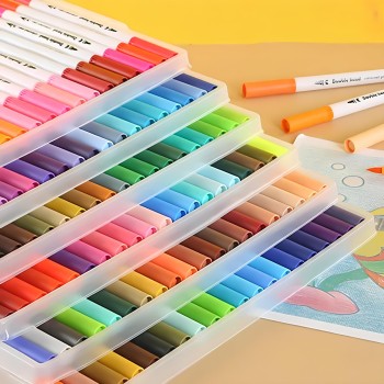 KIT DE CANETINHAS 2 EM 1 100 CORES SCB007