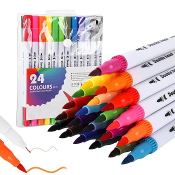 KIT DE CANETINHAS 2 EM 1 - 24CORES / SCB002