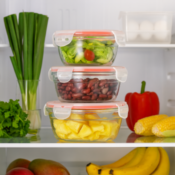 CONJUNTO COM 3 POTES REDONDOS COM TAMPA REF9482