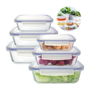 CONJUNTO COM 3 POTES RETANGULAR COM TAMPA REF9483