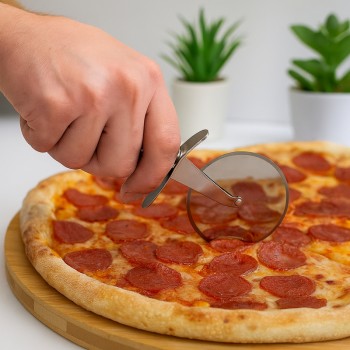 CORTADOR DE PIZZA INOX COM CABO EMBORRACHADO  LUWAVE DCN02