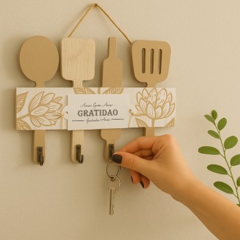 ORNAMENTO PORTA-CHAVES EM MDF KPH09