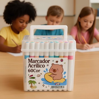 KIT DE CANETINHAS ACRILICO 60CORES MKB004