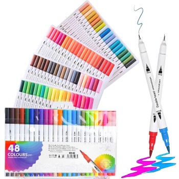 KIT DE CANETINHAS 2 EM 1 - 48 CORES SCB004