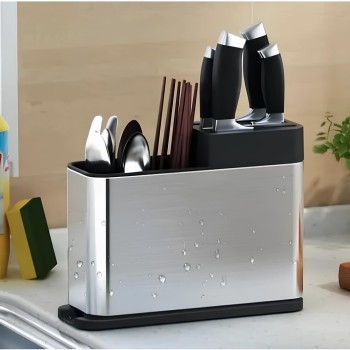 PORTA TALHER COM SUPORTE DE FACAS AÇO INOXIDÁVEL AC126