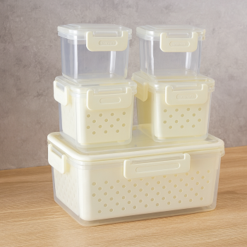 KIT COM 5 PEÇAS DE POTE PLASTICO REF9763