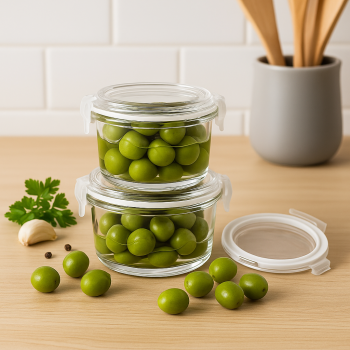 KIT COM 2 POTES DE PLASTICO PP COM TAMPA REF9684