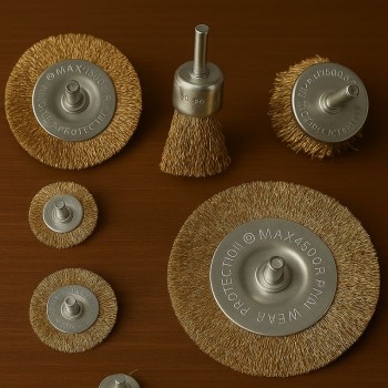 JOGO DE ESCOVAS AÇO CIRCULAR HASTE COM 6 PÇS BOM5656