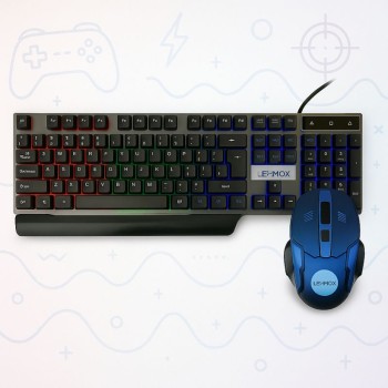 KIT MOUSE E TECLADO COM FIO PARA GAME LEHMOX LEY45