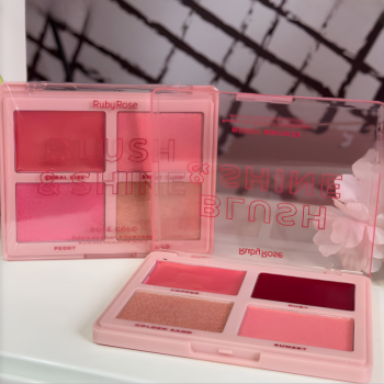 Paleta Blush & Shine e Iluminador BOX C/12 Un Ruby Rose