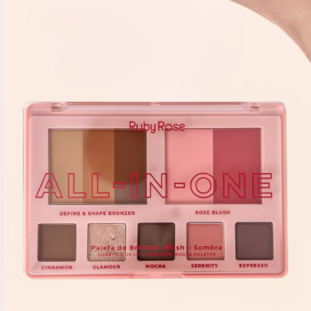 Paleta de Bronzer, Blush e Sombra BOX C/ 12 Un Ruby Rose