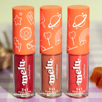 Blush, Batom e Sombra Melu BOX C/  36 Un Ruby Rose
